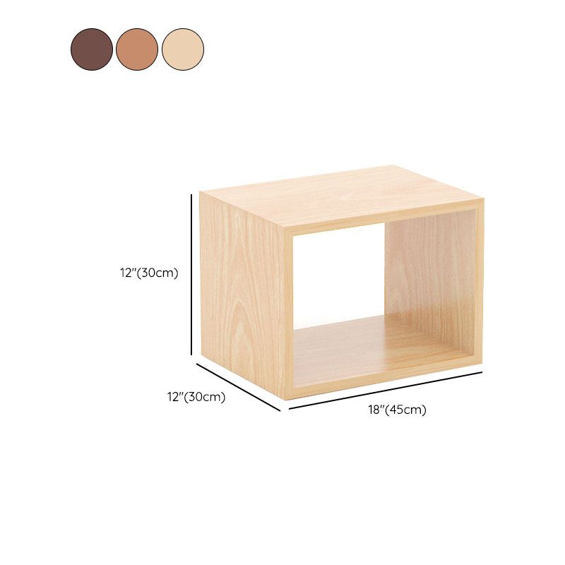 Open Back Cube Bookshelf Contemporary Wood Bookcase for Home