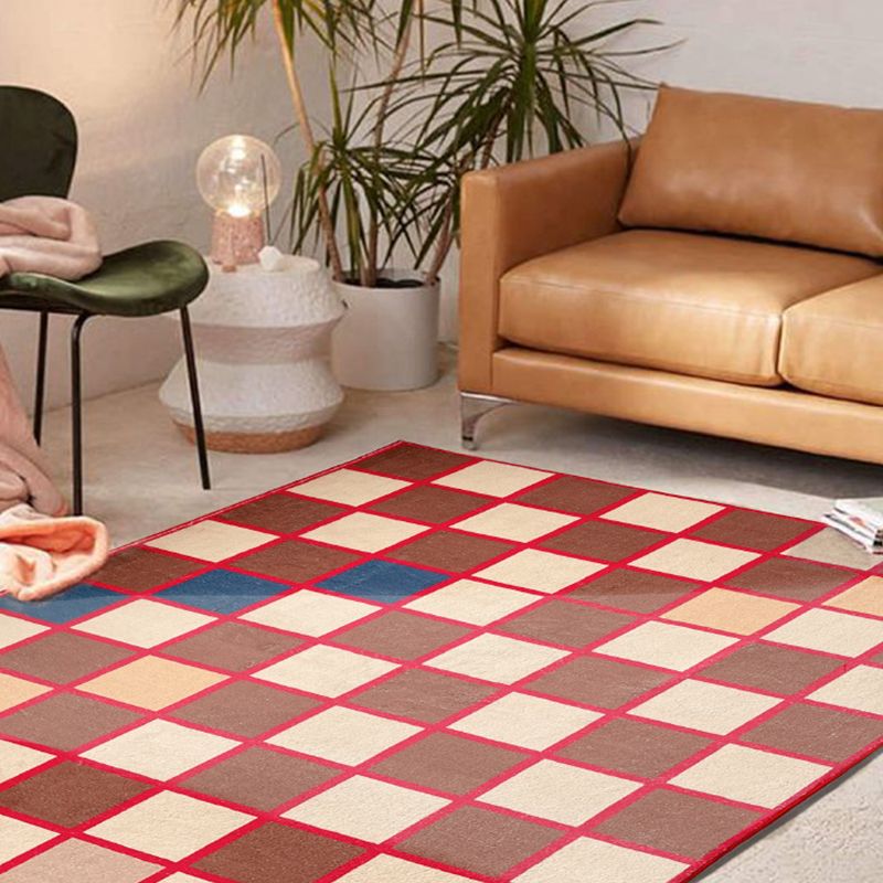 Oranje eigentijds tapijten polyester rooster tapijt wasbaar tapijt voor woonkamer