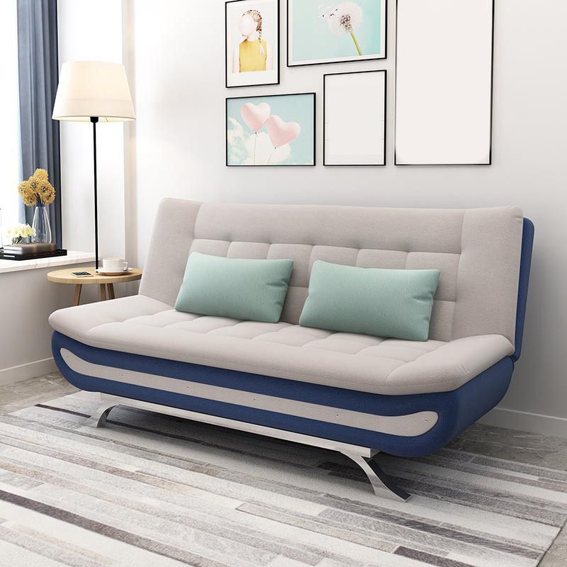 Linen Contemporary Sleeper with 2 Pillows Back for Living Room and Apartment