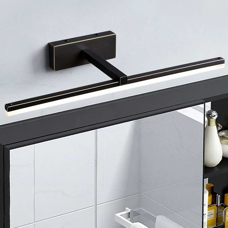 Modern Minimalist Style Linear Wall Mounted Vanity Lights Copper Flush Mount Wall Sconce for Bathroom