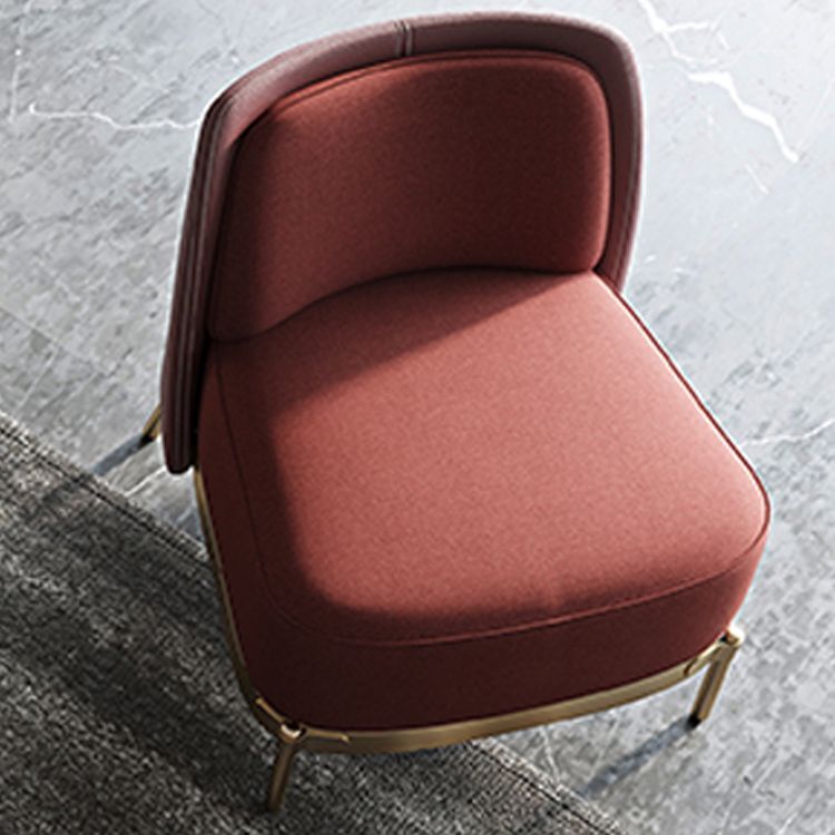 Armless Chair 31.49" Wide Faux Leather and Linen Chair for Living Room