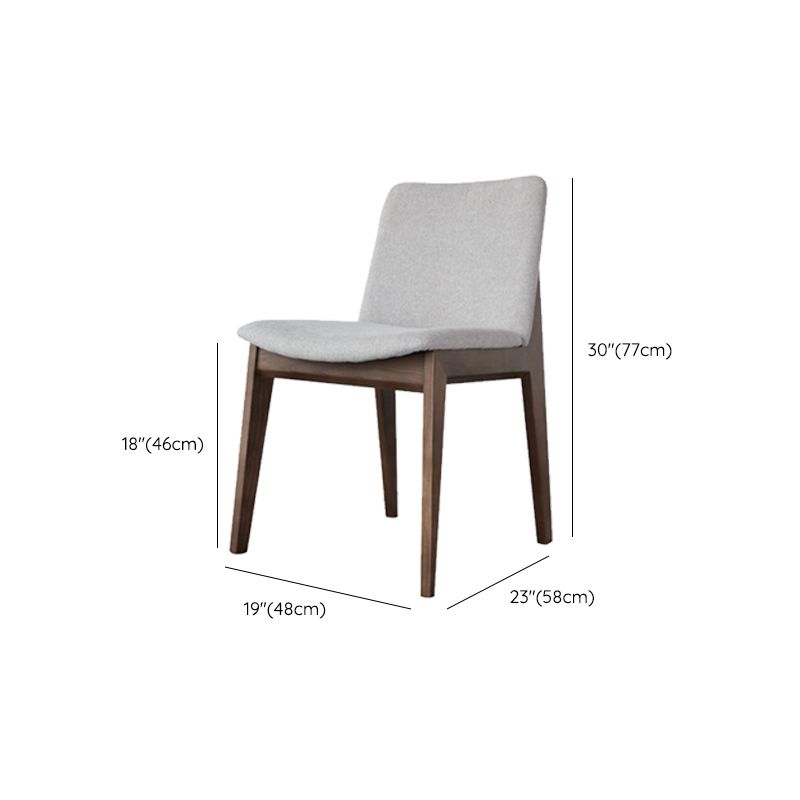 Wood Kitchen Dining Chair Contemporary Upholstered Dining Chair in Grey