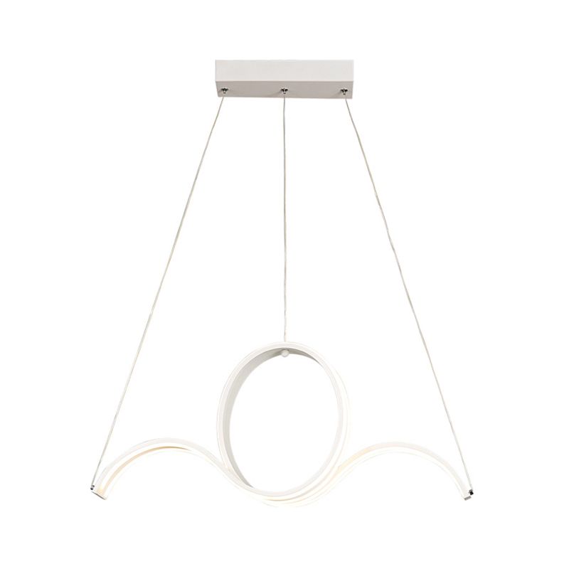Twending acryl slinger licht Minimalistische LED Witte hanger Kroonluchter in warm/wit licht voor eetkamer