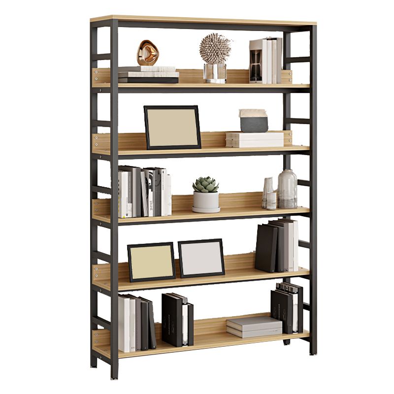 Black Modern Open Back Shelf Bookcase Shelves Included for Home Office