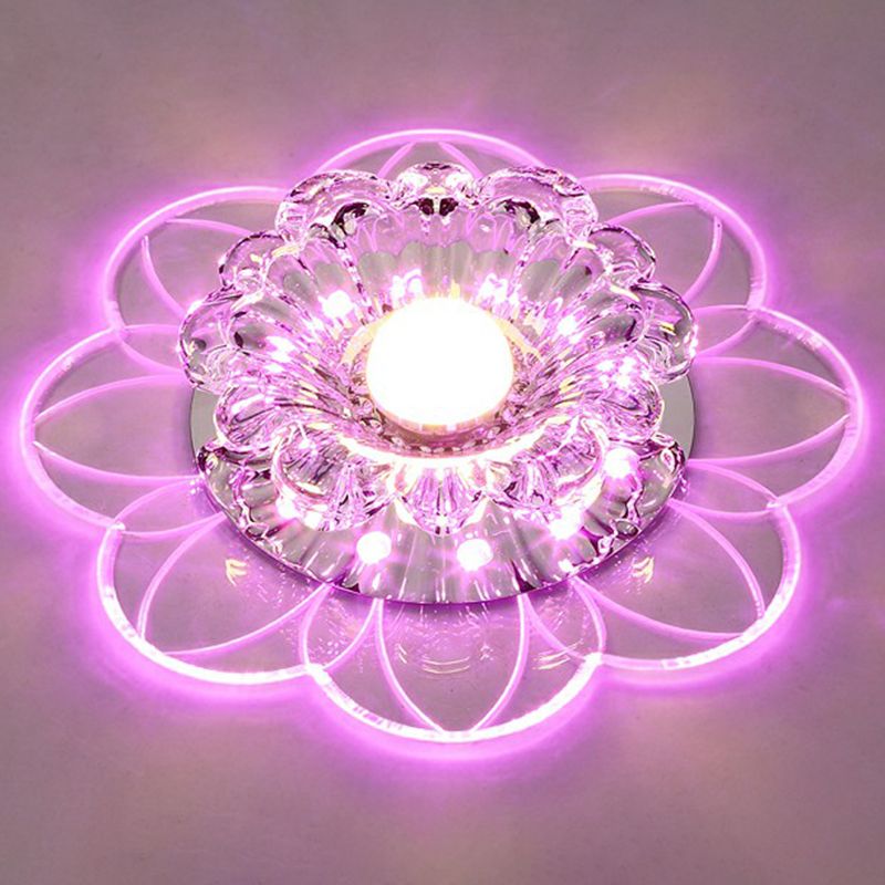 Plafonnier LED encastrable pour couloir de fleurs, plafonnier en cristal Simplicity en transparent