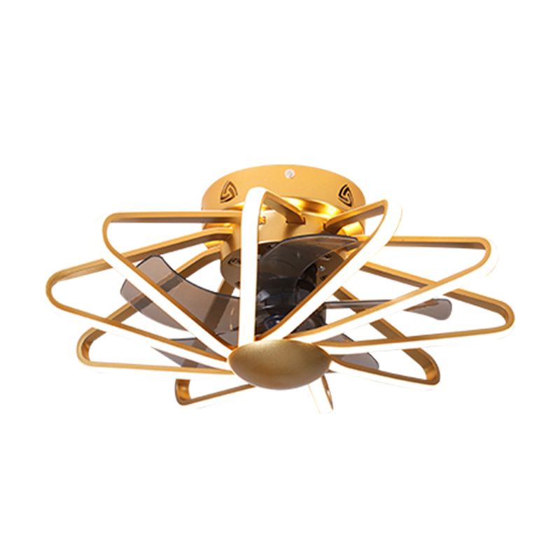 23 "brede metalen draad kooi hanger ventilator licht moderne led semi-flush plafondlicht voor slaapkamer