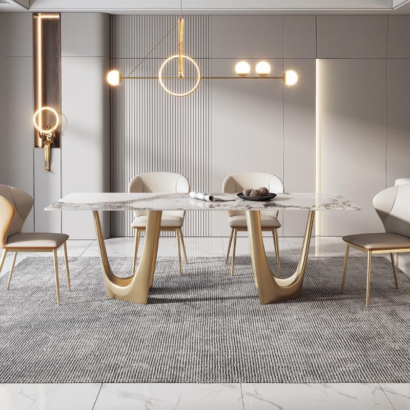 Designer Style Sintered Stone Top Dining Table Set Rectangular 1/4/5/7 Pieces Dining Set