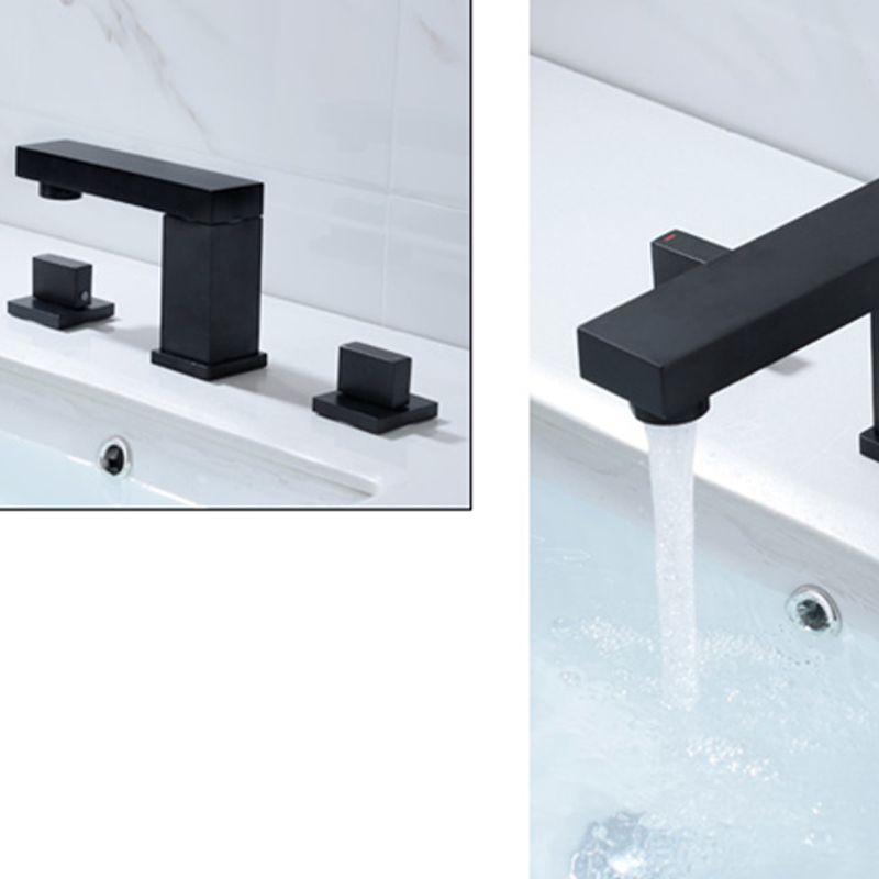 Contemporary Bathroom Faucet Deck Mounted Copper Two Handle Swivel Roman Tub Faucet Set