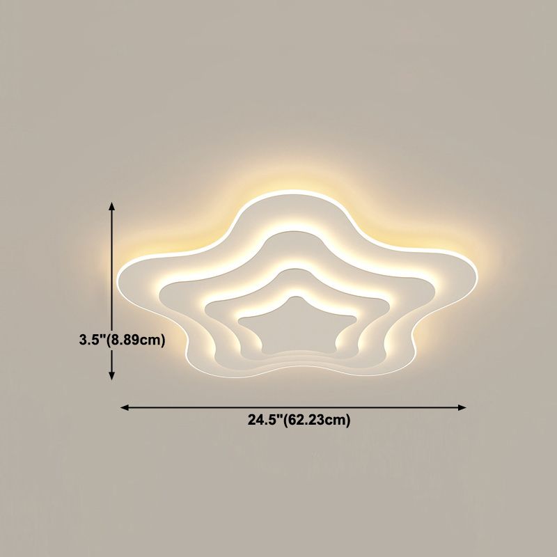 Luminaires modernes à chasse d'eau cinq étoiles fer 1 lumière de lampes de montage à chasse d'eau en blanc