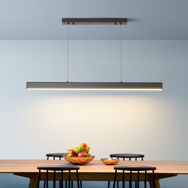 Esszimmer moderne Inselleuchte Schwarzes lineares Aluminium -Anhänger Licht