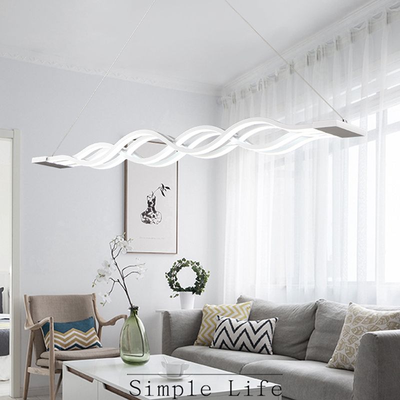 Luce dell'isola a led lineare bianca nella moderna semplicità in ferro luci a 4 luci con ombra acrilica