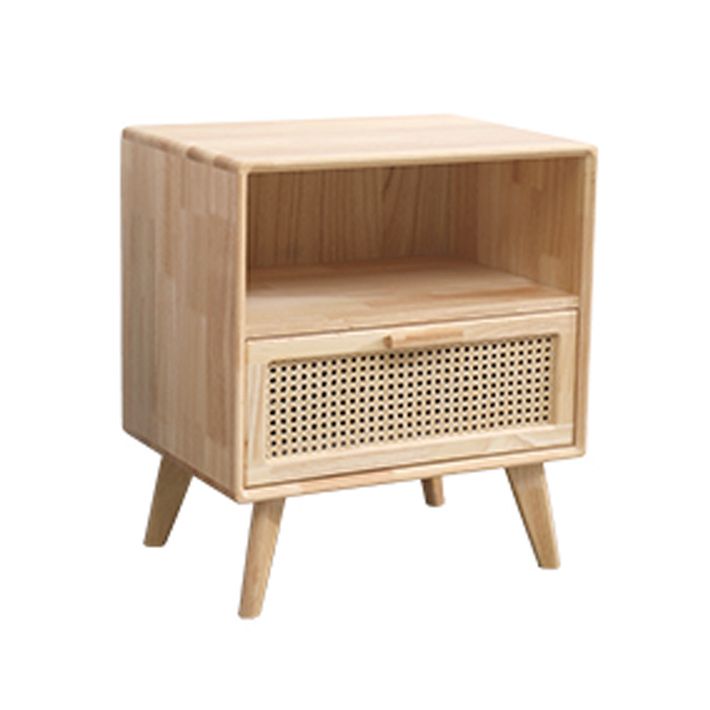 Contemporary Storage Cabinet with Drawers and Solid Wood Legs