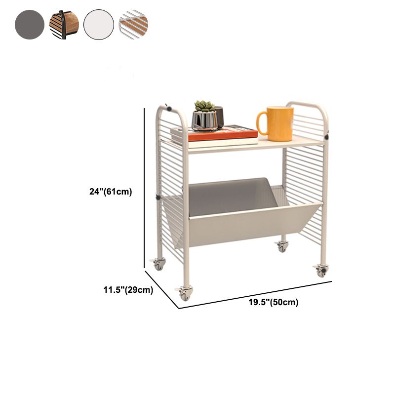 Contemporary 24" Tall Metal End Table Rectangular Side Table