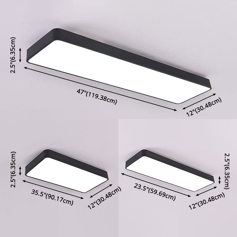 Rectangle Box Flush Mount Lights Modern Minimalist Style Acrylic Flush Light