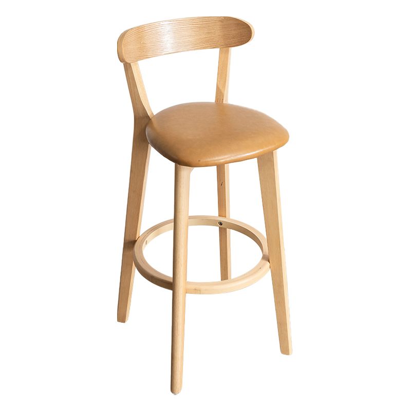 Moderner Tresenhocker ohne Armlehnen, Holz-Haushalts-Barhocker mit Kissen und Pedal