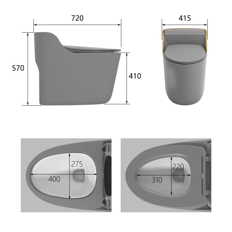 Modern Toilet Bowl Siphon Jet Toilet with Slow Close Seat for Bathroom