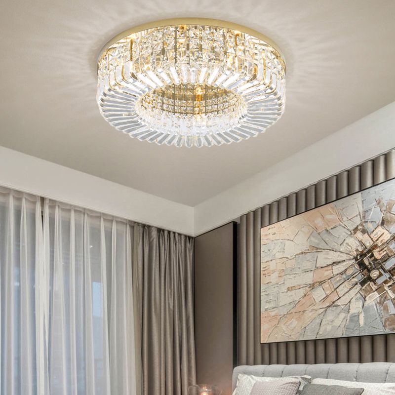 Geometric Flush Mount Ceiling Light Modern Crystal Flush Light for Living Room