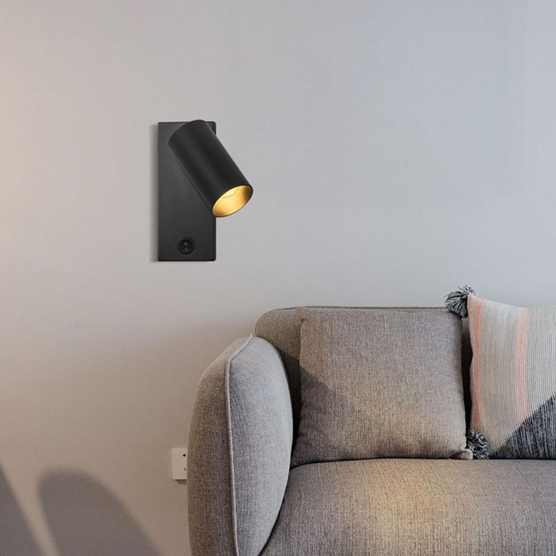 Modern Simple Iron Wall Light Cylinder Shape Rotatable Wall Lamp for Living Room