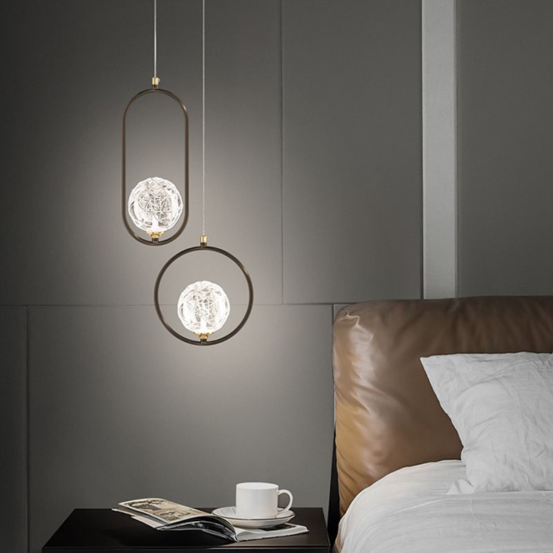 Zeitgenössische globale hängende Lichtkit Glas 1-Licht Deckenleuchte für Schlafzimmer