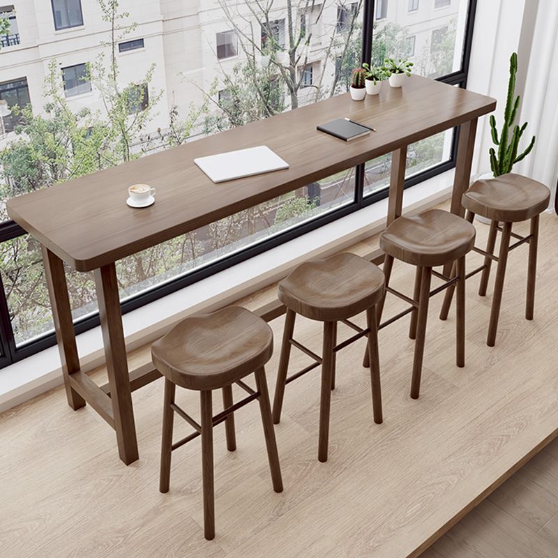 Solid Wood Counter and Bar Stool Modern Brown Counter Height Stools
