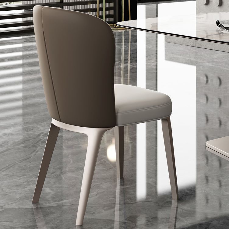 Glam Style Upholstered Parsons Metal Legs Home Dining Side Chair