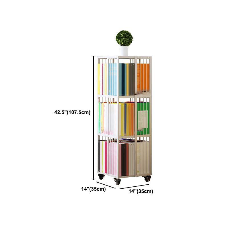 Modern Metal Bookshelf Standard Closed Back Shelf Vertical Bookcase