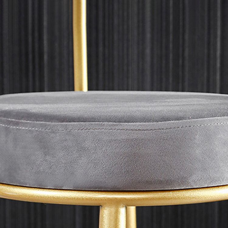 Scandinavian Round Low Back Barstools Upholstered Bar Stools