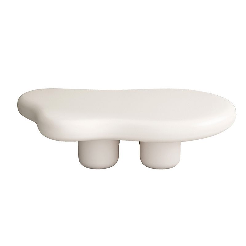 Scandinavian Free Form Solid Wood Coffee Table 11.8"H 4 Legs Cocktail Table