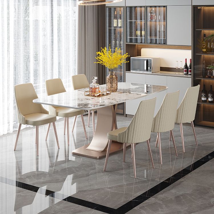 Muebles de comedor de mesa de comedor de rectángulo de lujo tradicional