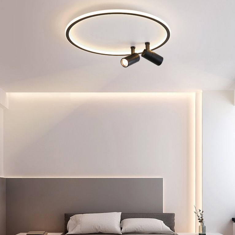 Ultra-thin Iron LED Flush Mount Modern Ceiling Light Fixture for Bedroom