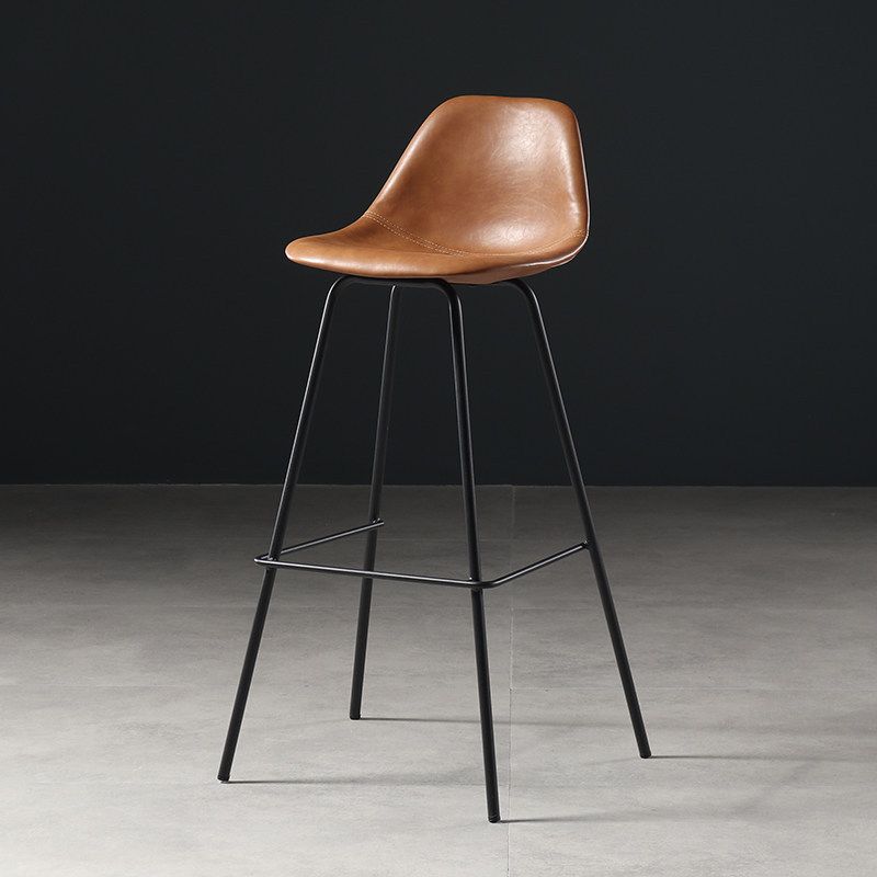 Tabouret de bar à dossier bas de tabouret sans bras d'intérieur en métal moderne contemporain