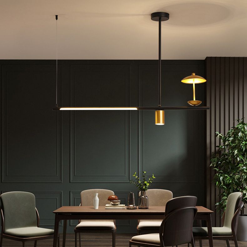 Modernism 4-Light Ceiling Light Metallic Kitchen Island Lighting for Dining Room