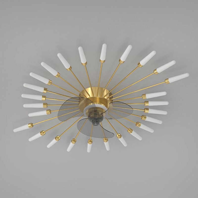 Multi Light Ceiling Fan Light Modern Style Metal Ceiling Fan Light for Bedroom