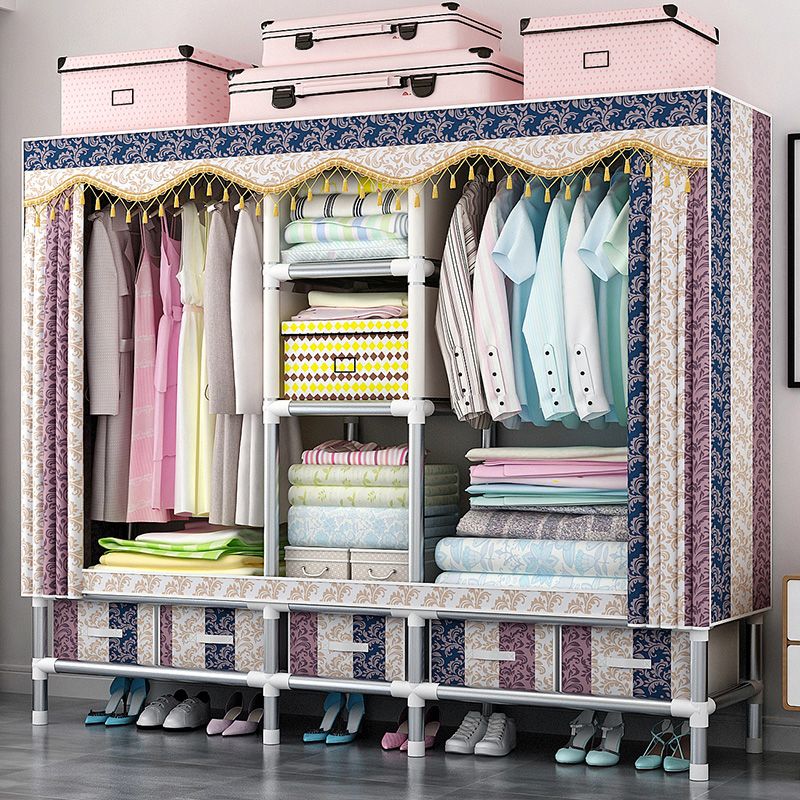 Rectangular Metal Wardrobe Industrial Style Simple Bedroom Wardrobe Closet