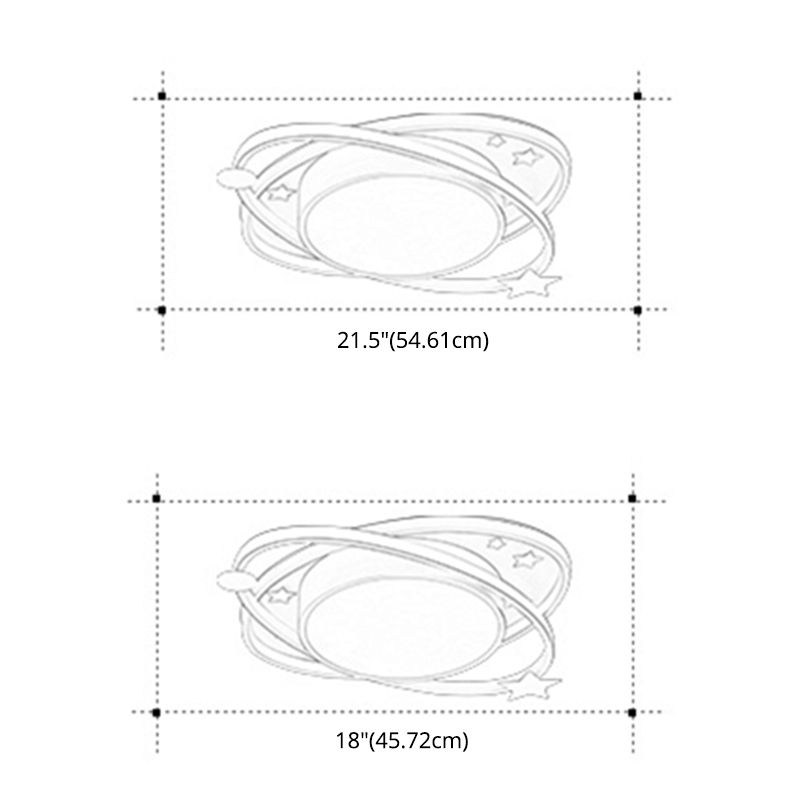 Planet Flush Mount Ceiling Light Contemporary Acrylic Ceiling Mount Light Fixture for Bedroom