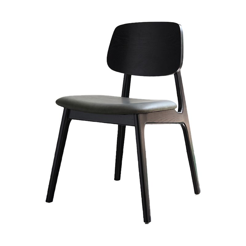 Silla de comedor moderna con respaldo abierto, silla lateral sin brazos de comedor de madera para el hogar