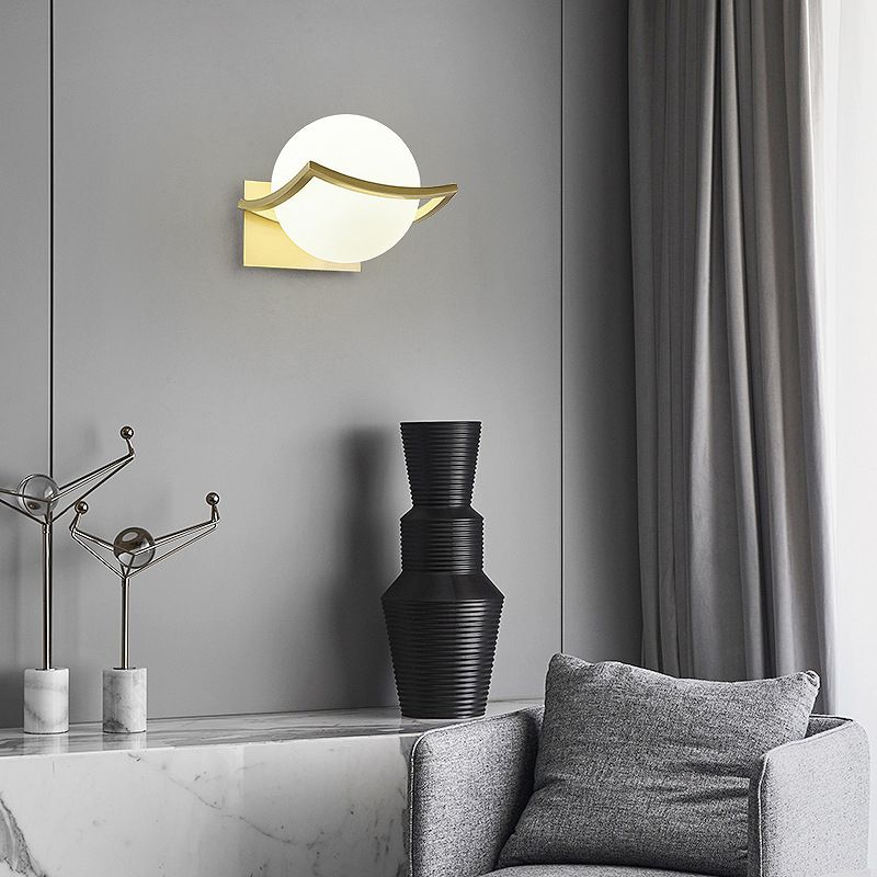 Contemporary Wall Sconce Globe Glass Sconce Lighting for Bedroom