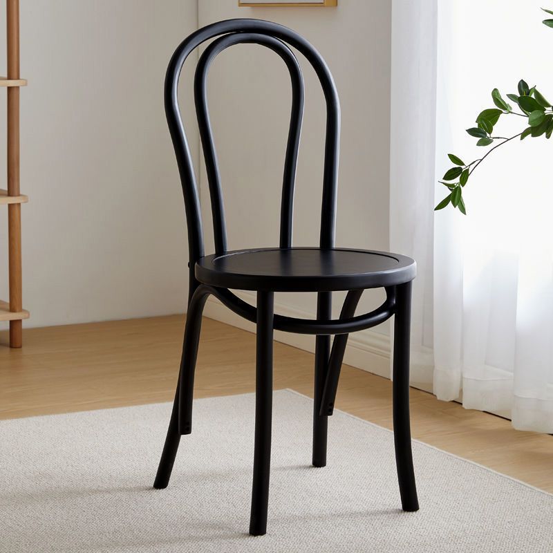 Wood Modern Style Patio Side Chair Open Back Dining Side Chair