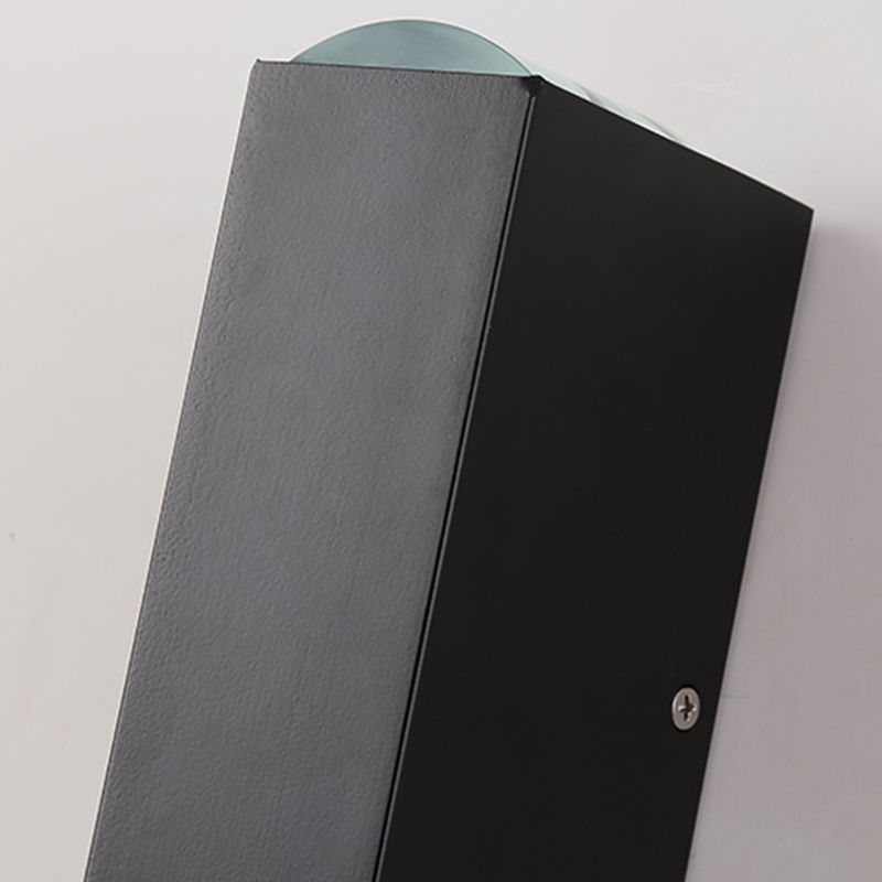 Moderner Stil quadratischer Schatten Wandleuchte Metal 2 Leuchten Wandmontage Beleuchtung in Schwarz