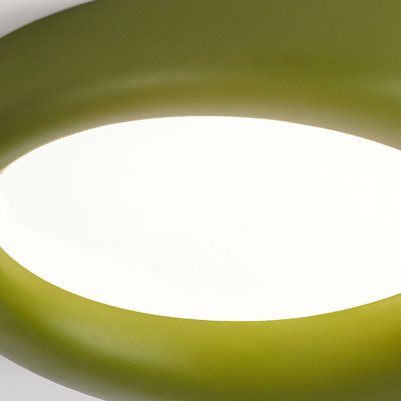 Round LED Ceiling Flush in White / Green / Red Modern Flush Ceiling