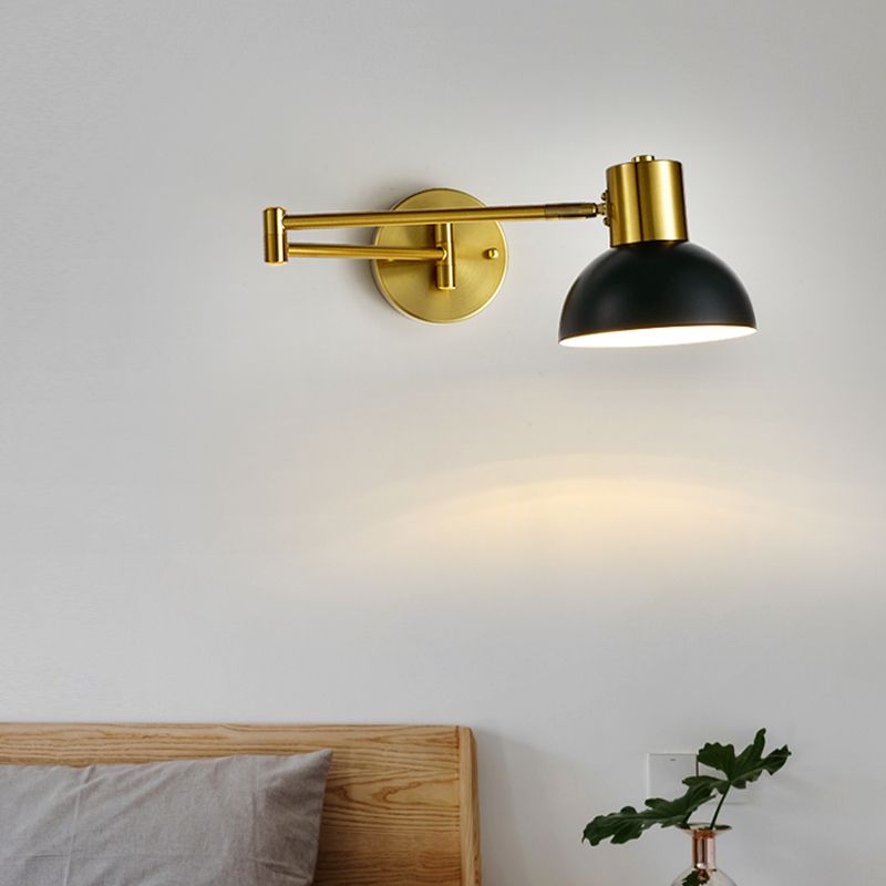1 Light Swing Arm Wall Lamp Simplicity Metal Wall Mounted Light Fixture