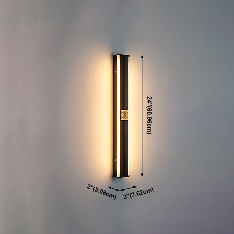 Mur de l'aluminium moderne bande lumineuse 2 lumières applique murale en noir pour la cage d'escalier