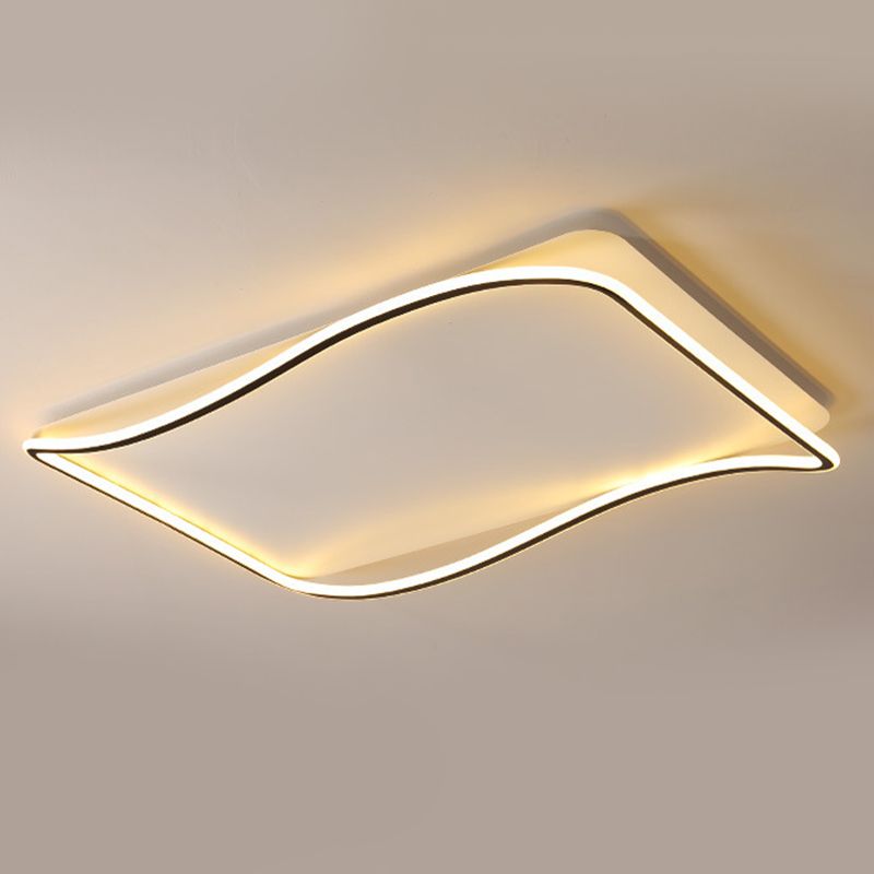 Rectangle Flush Light Modern Metal Flush Mount Light Fixture
