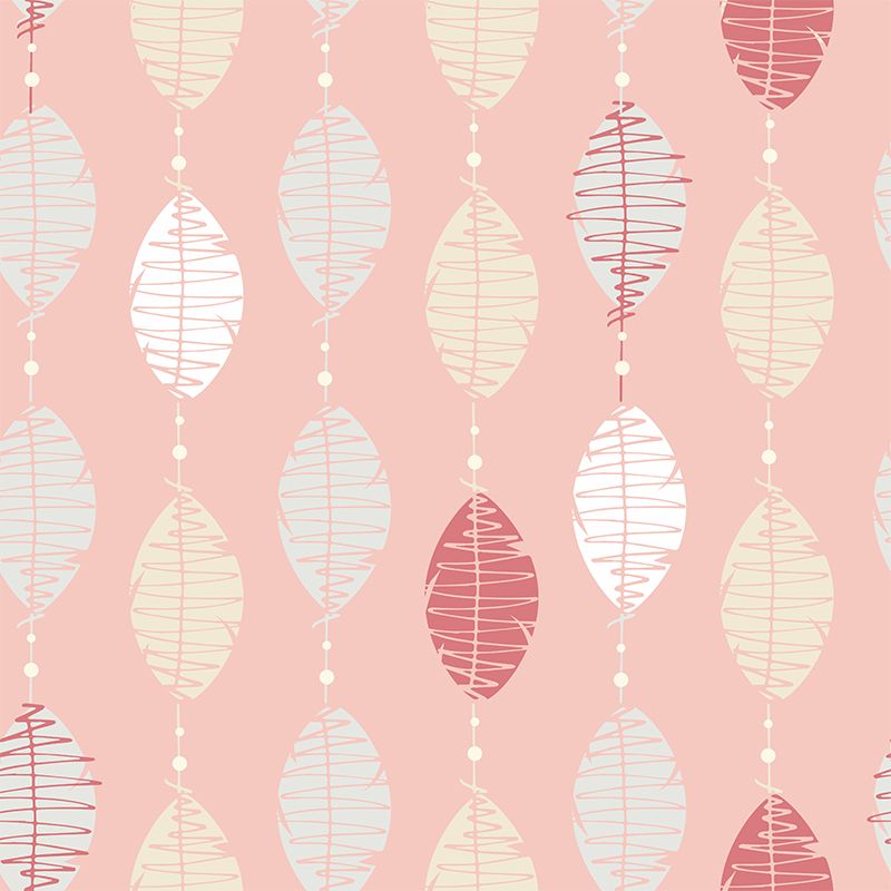 Modern Feather String Mural Decal Light Color Waterproofing Wall Covering for Living Room