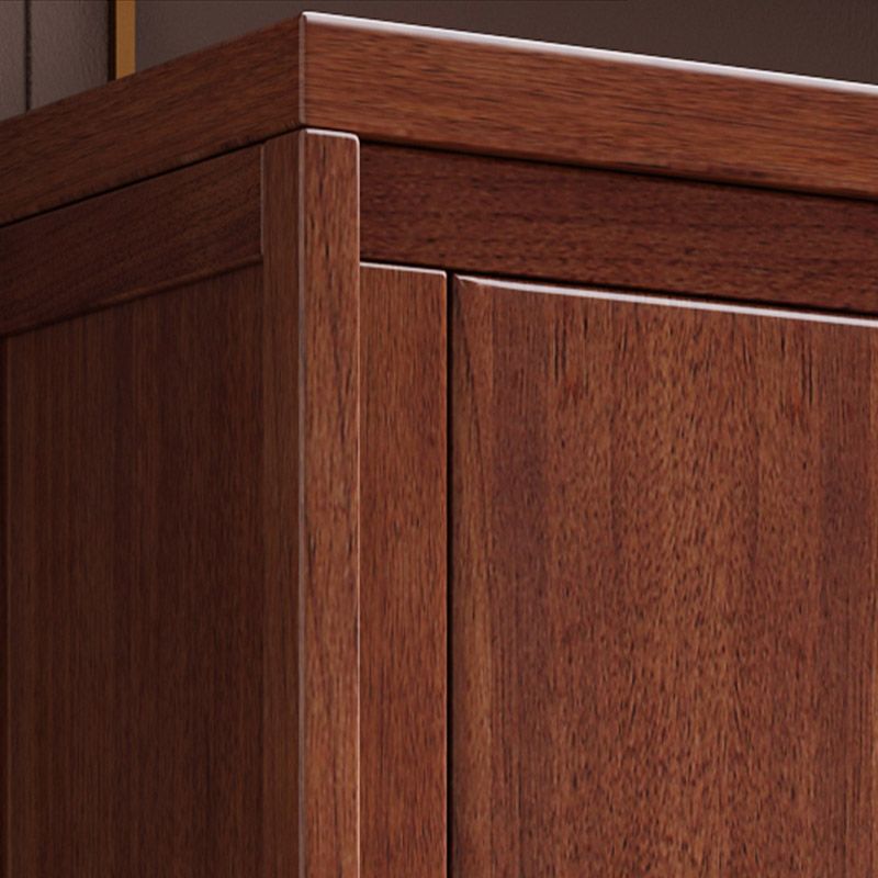 Contemporary Style Wardrobe Armoire Solid Wood Wardrobe Closet with Doors and Drawer