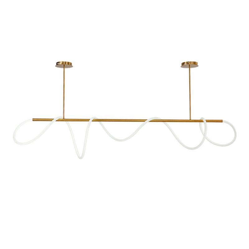 Modern Style Linear Hanging Pendant Light Silica Gel 1 Light Pendant Light Fixture