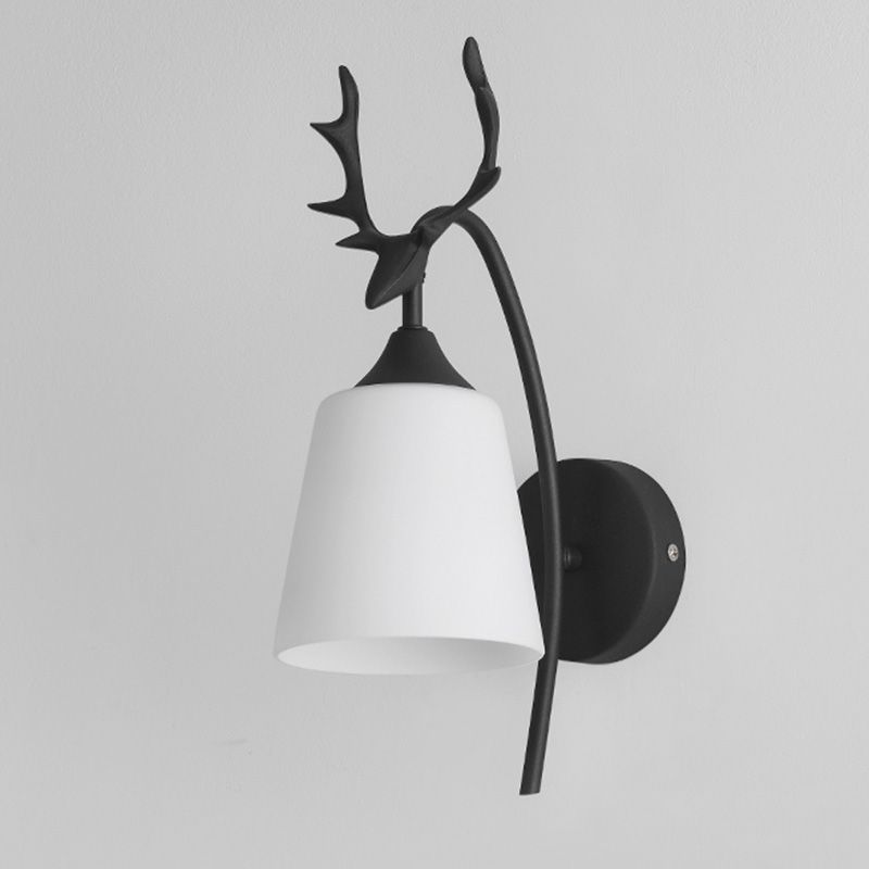 Conical Glass Wall Sconce Lighting Simplicity Style Wall Light Sconce for Bedroom