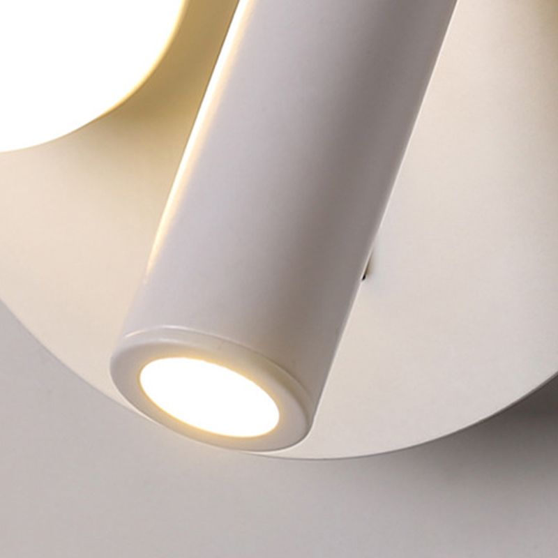 2-Lights Modern Metal Wall Light Round 6" Wide Reading Wall Sconce for Bedroom