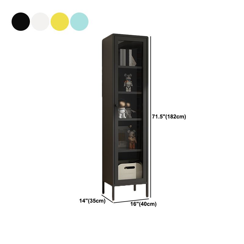 13.78"W Bookshelf Scandinavian Style Bookcase with Door for Home and Office