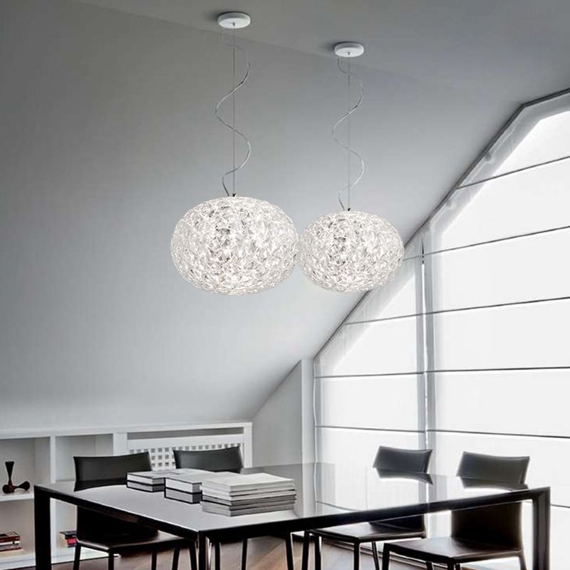 Luz de techo colgante global LED Techo de cristal transparente contemporáneo Luz colgante para comedor